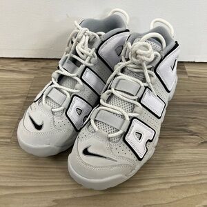 Nike Air More Uptempo Gray White Athletic Shoes Sneakers GS Size 5.5Y FD0022-001